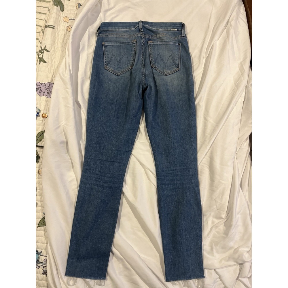 Mother Women's Blue Jeans Size 25 The Looked Ankle Fray Birds Of Paradise - Picture 12 of 15